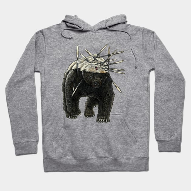 HARDCORE HONEY BADGER Hoodie by PaddlesworthDraws